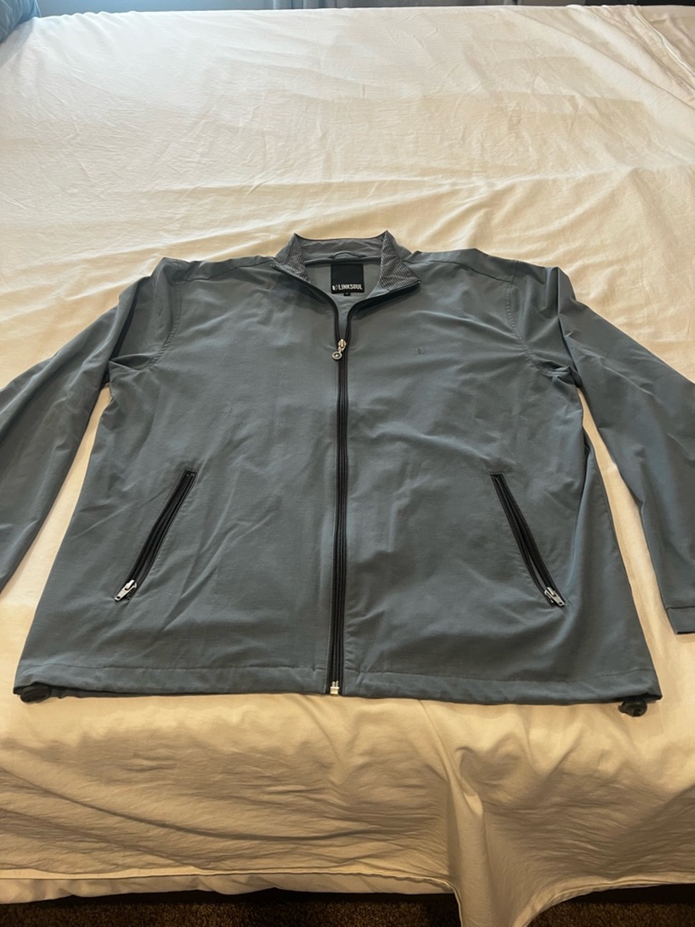 Linksoul Men's Full-Zip Windbreaker in Slate Blue/Gray